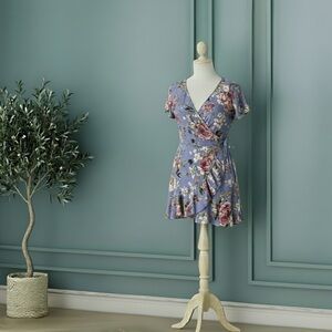 Xhilaration Blue Floral Mini Dress